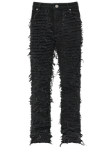 Flare Distressed Denim - Black