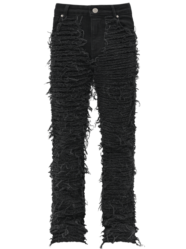 Flare Distressed Denim - Black