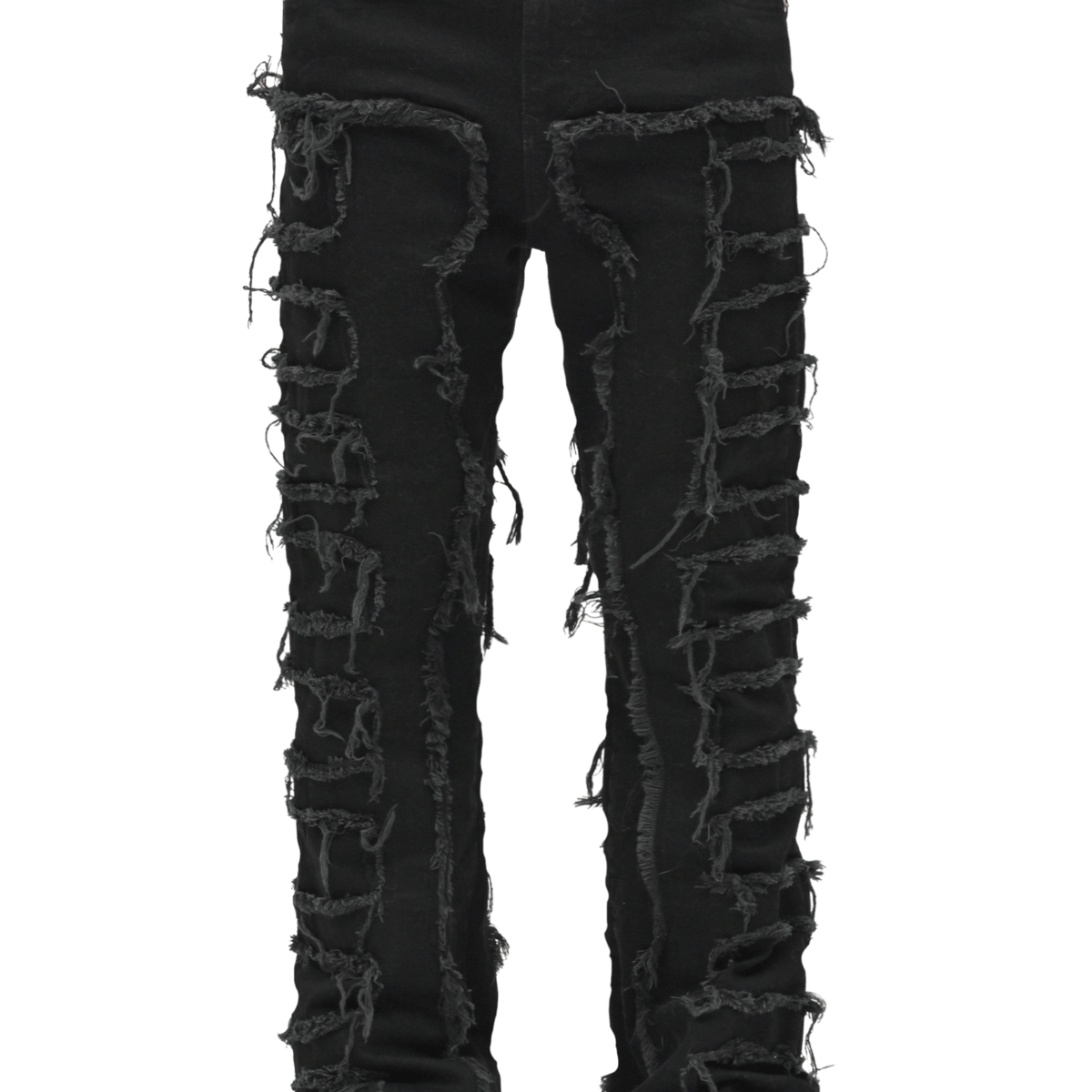 Flare Repaired Denim Black - Main Image