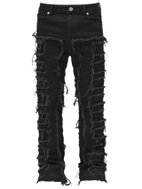 Flare Repaired Denim - Black