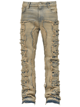 Flare Repaired Denim - Cream Wash