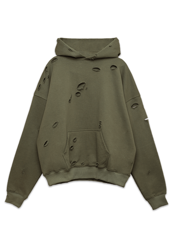Ripped Hoodie - Forest