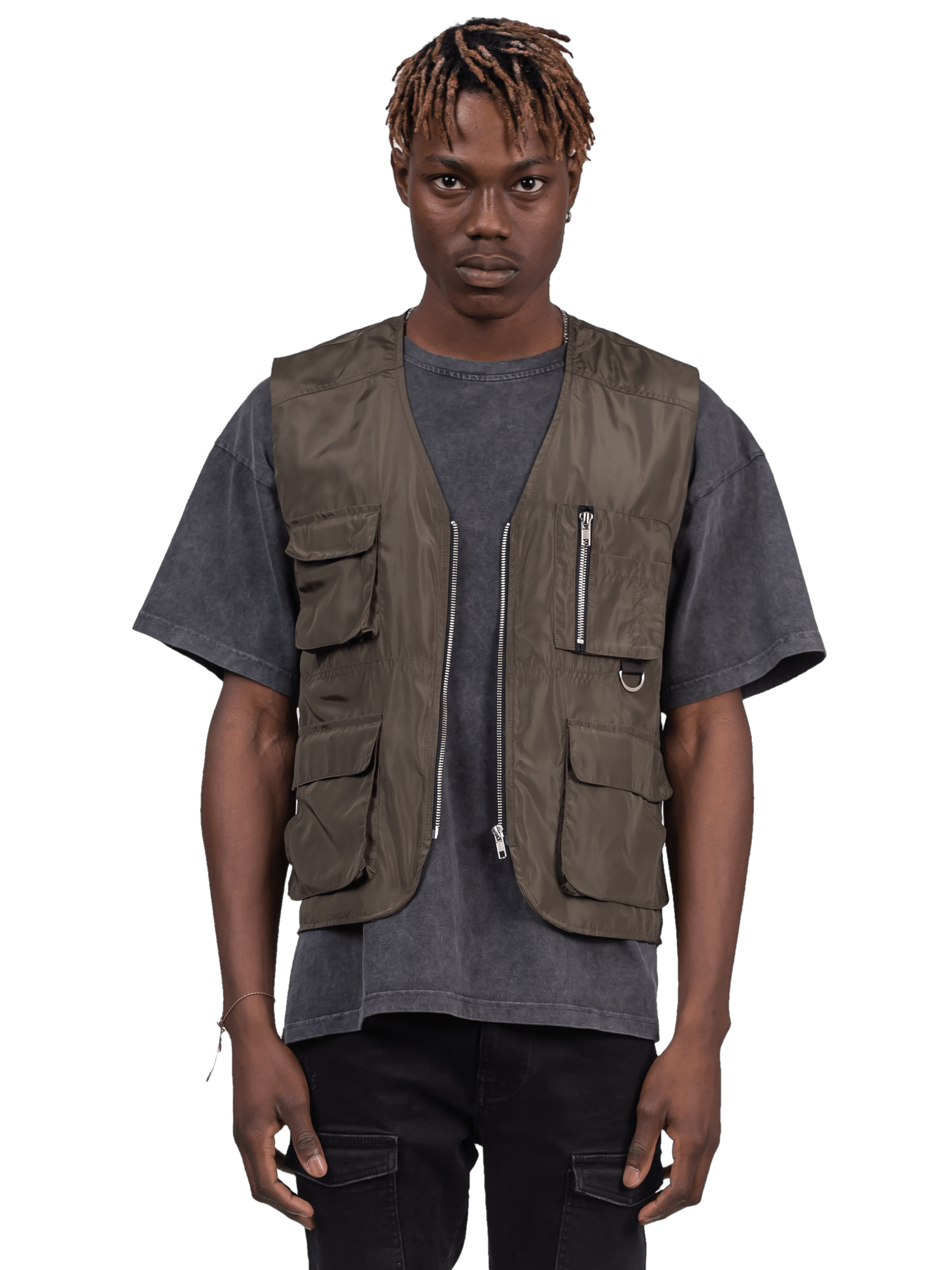 Nylon Utility Vest - Forest