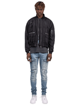 Front Pocket Cargo Denim - Light Stone