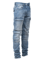 Front Pocket Cargo Denim - Light Stone