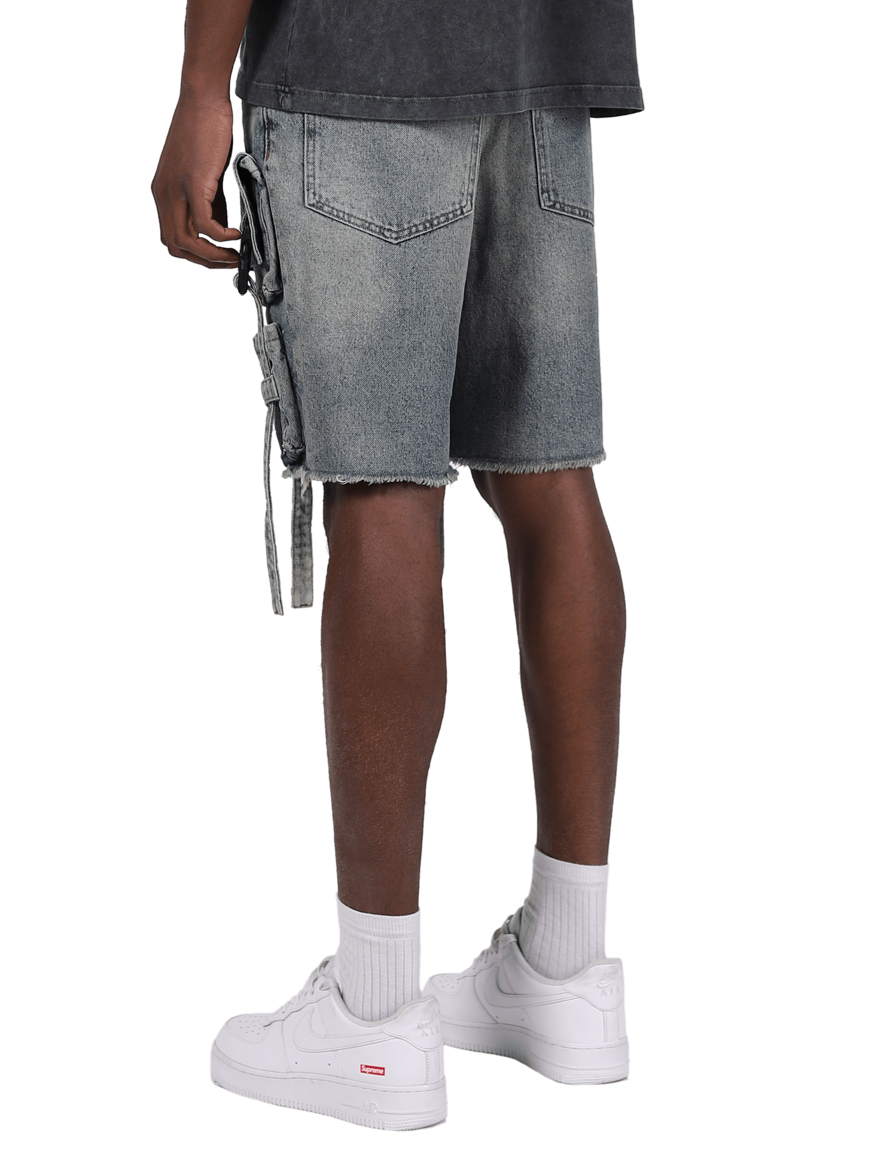 Utility Denim Shorts - Dirty Wash