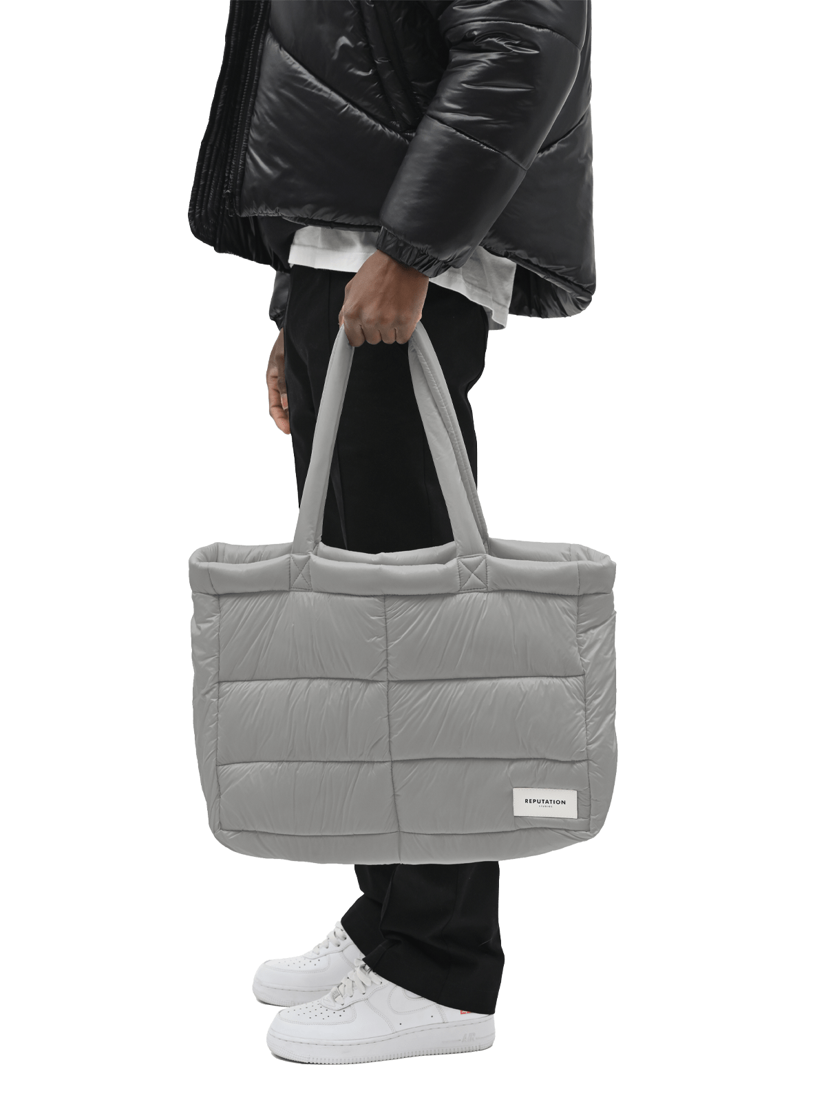 Puffer Tote Bag - Grey
