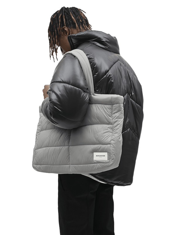 Puffer Tote Bag - Grey