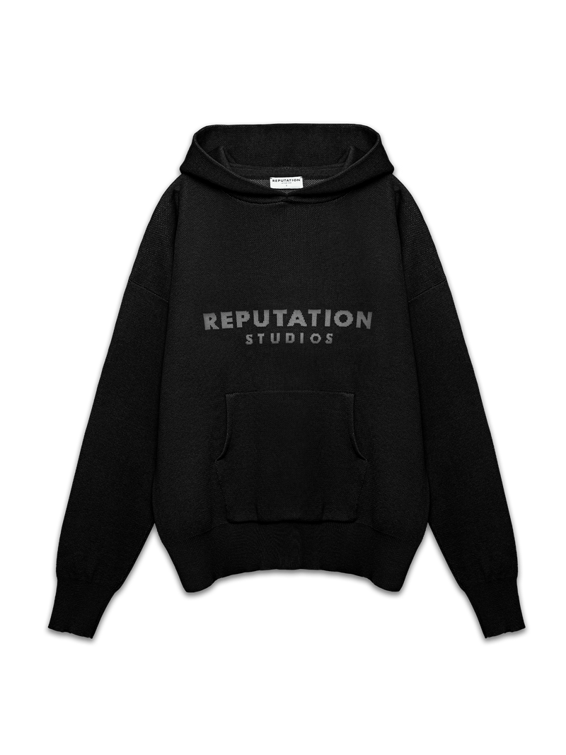 Knit Hoodie - Black