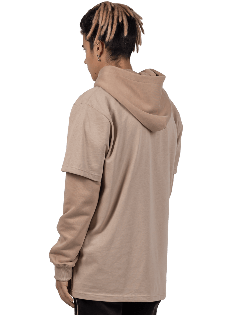 Layered Hoodie - Beige