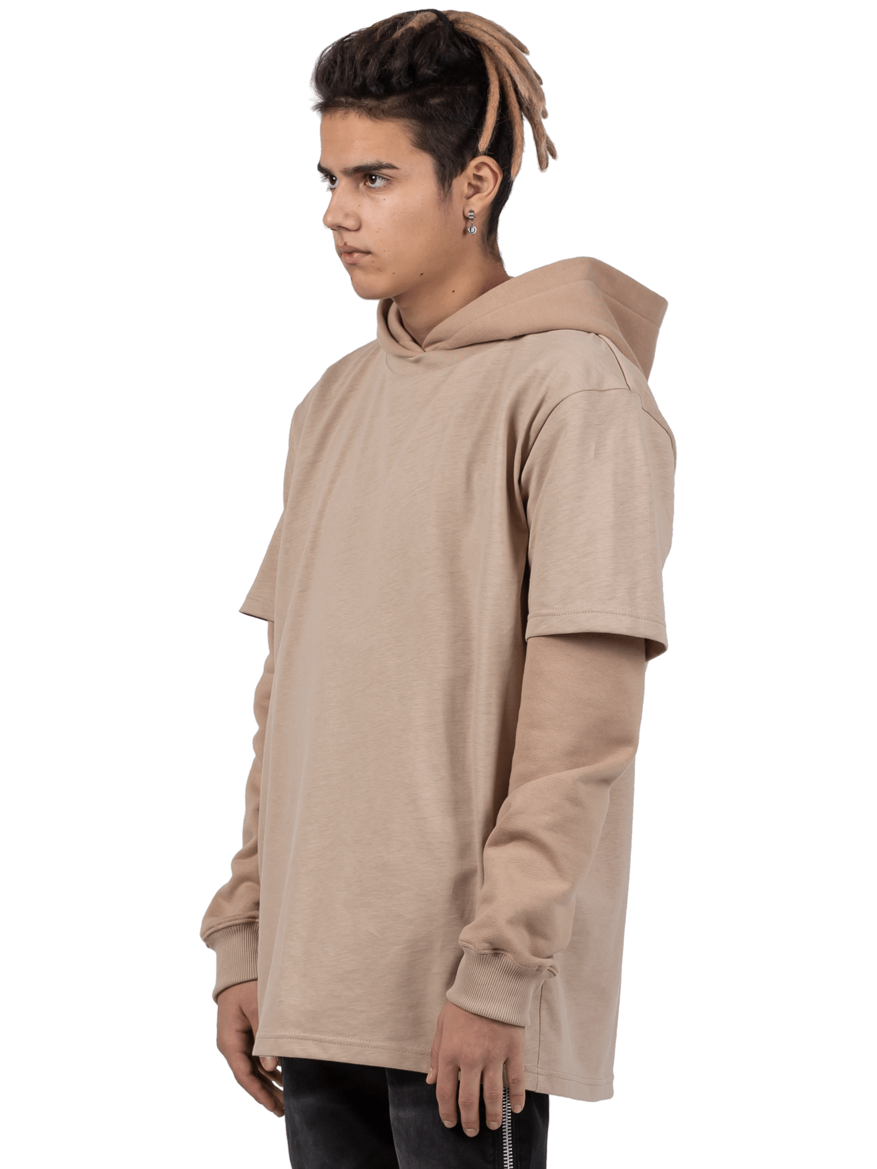 Layered Hoodie - Beige