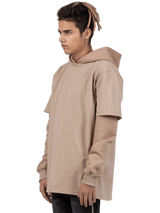 Layered Hoodie - Beige