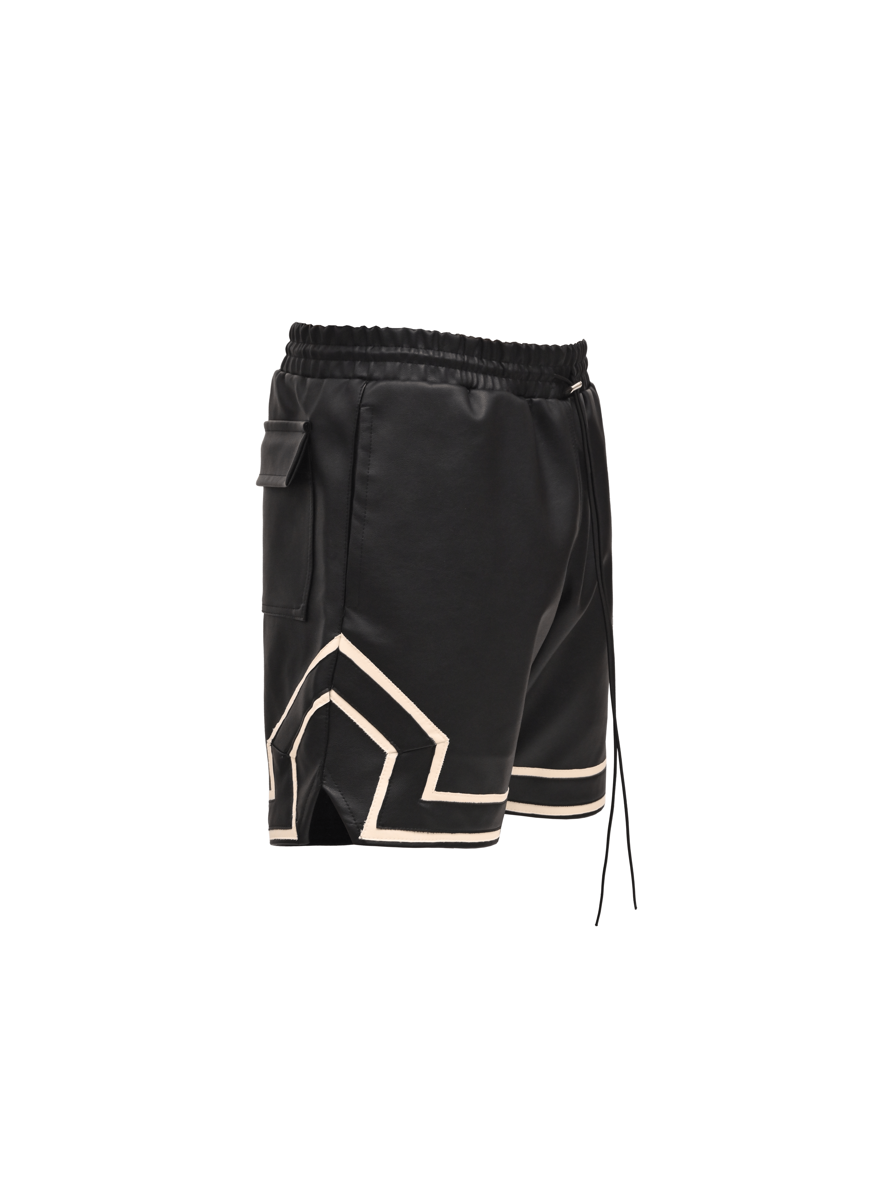 Leather Basketball Shorts - Black