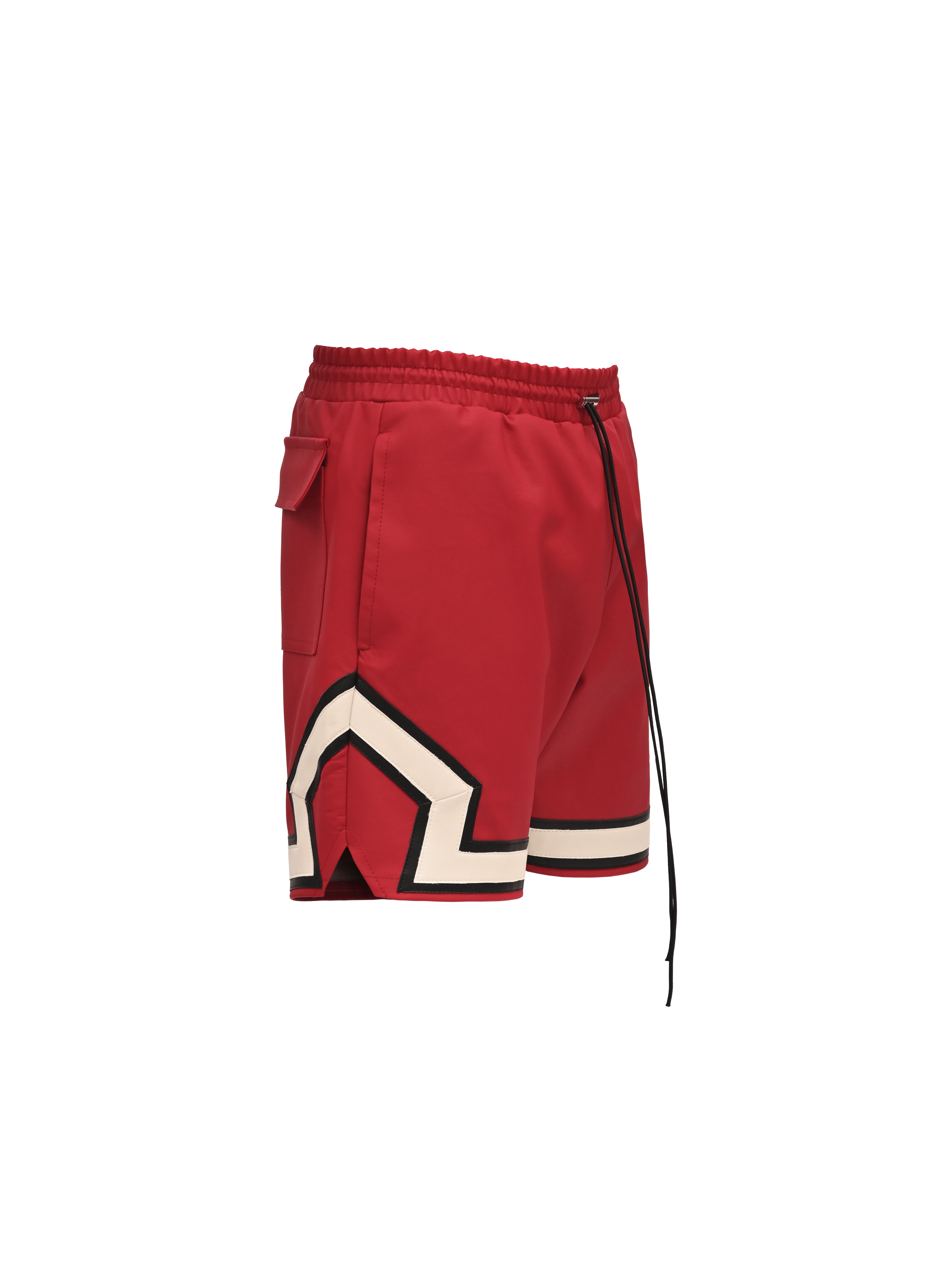 Leather Basketball Shorts - Red