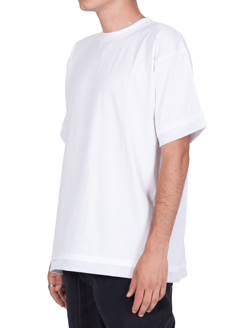 Mesh Layered Tee - White