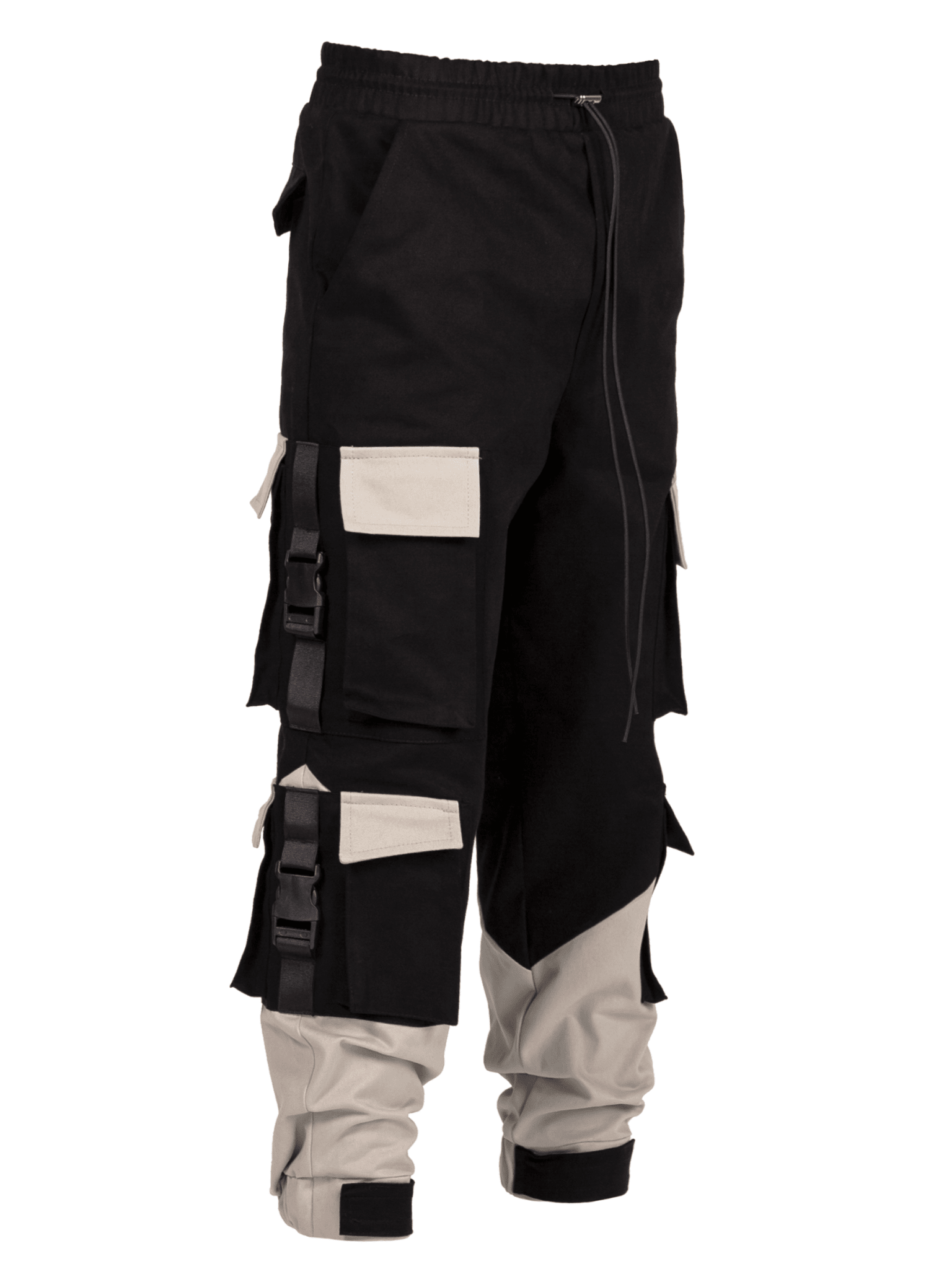 Multi Pocket Cargo Pants - Black / Stone - Reputation Studios