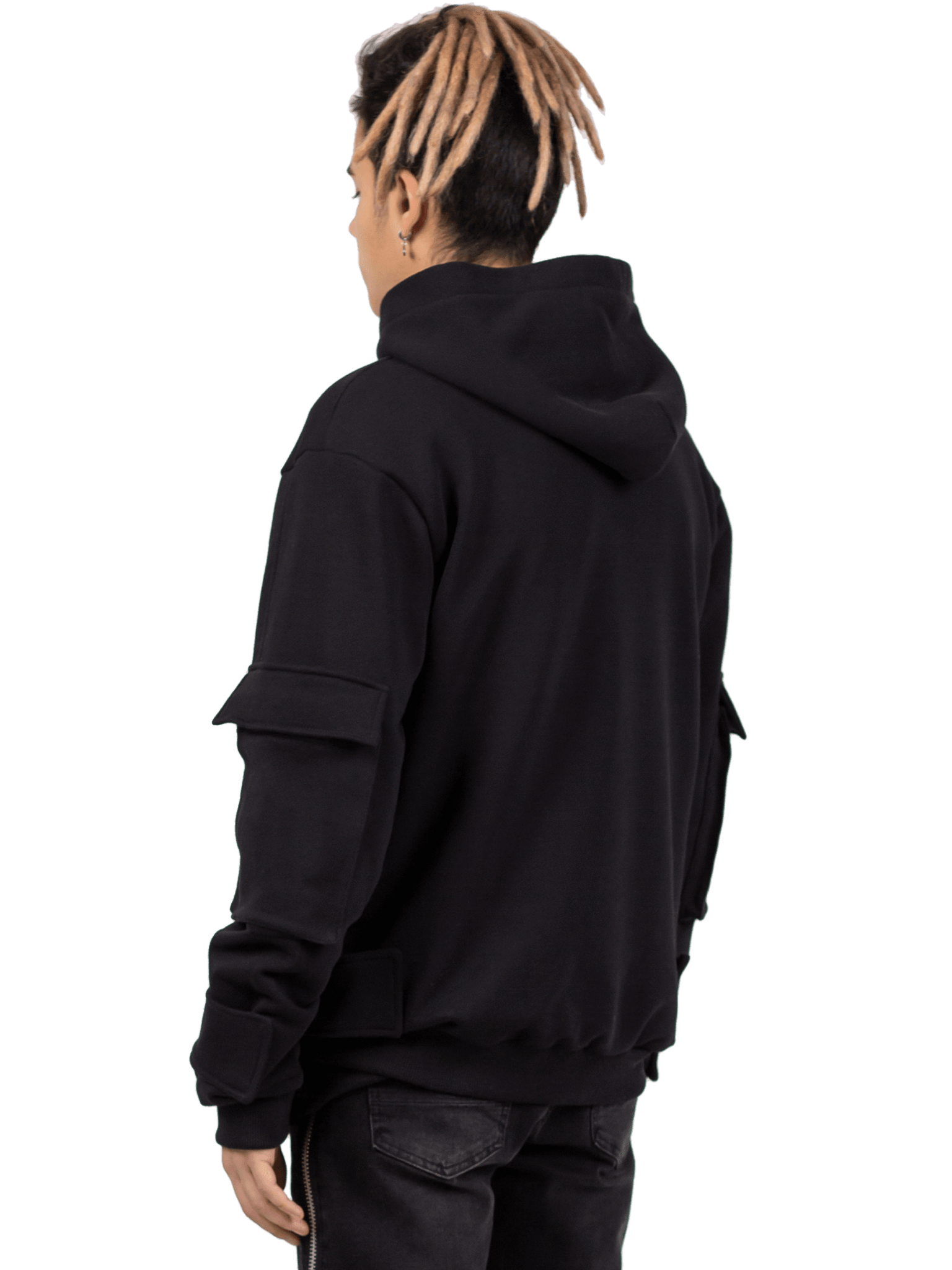 Multi Pocket Hoodie - Black - Reputation Studios