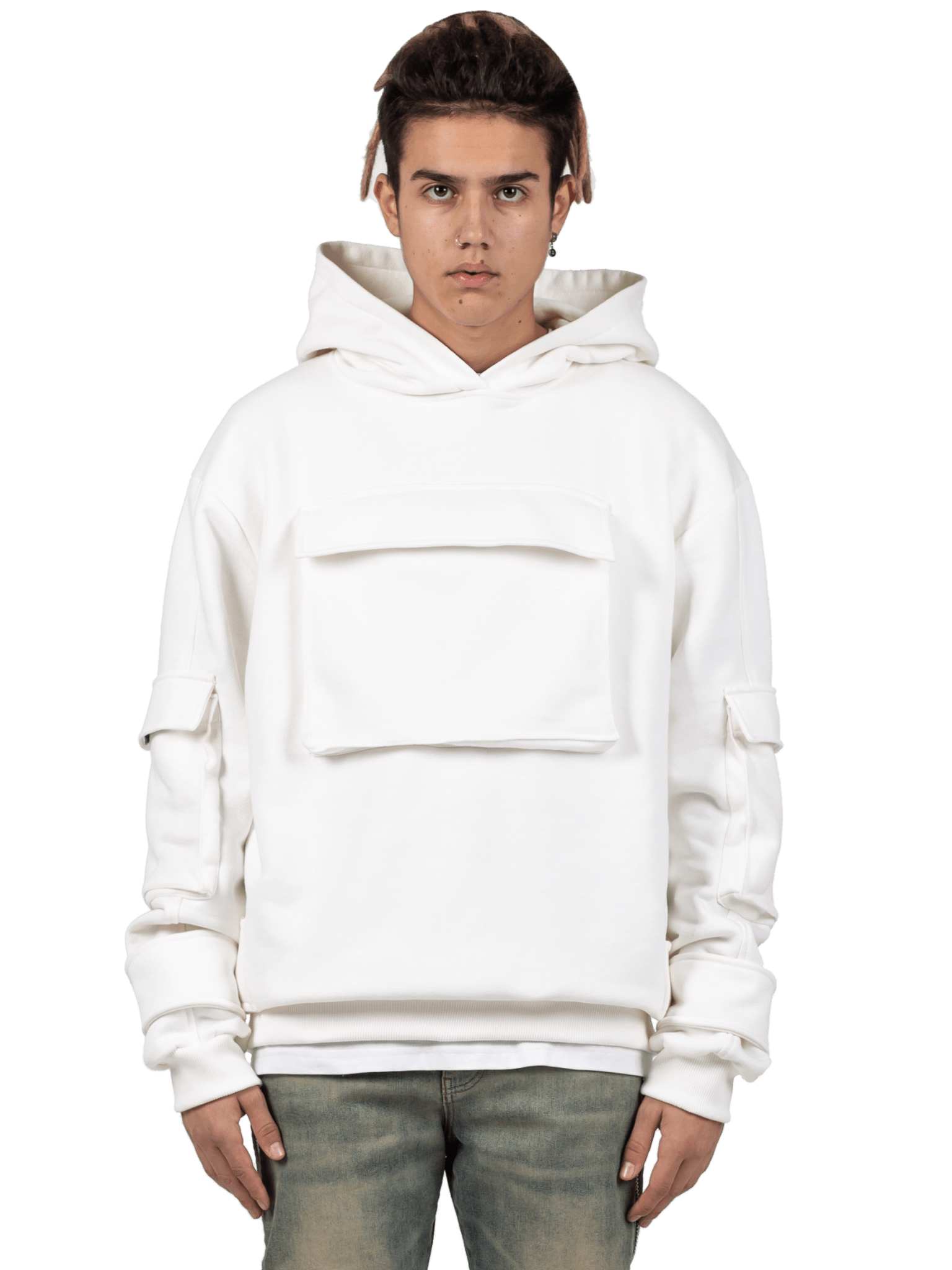Multi Pocket Hoodie - Off - White - Reputation Studios