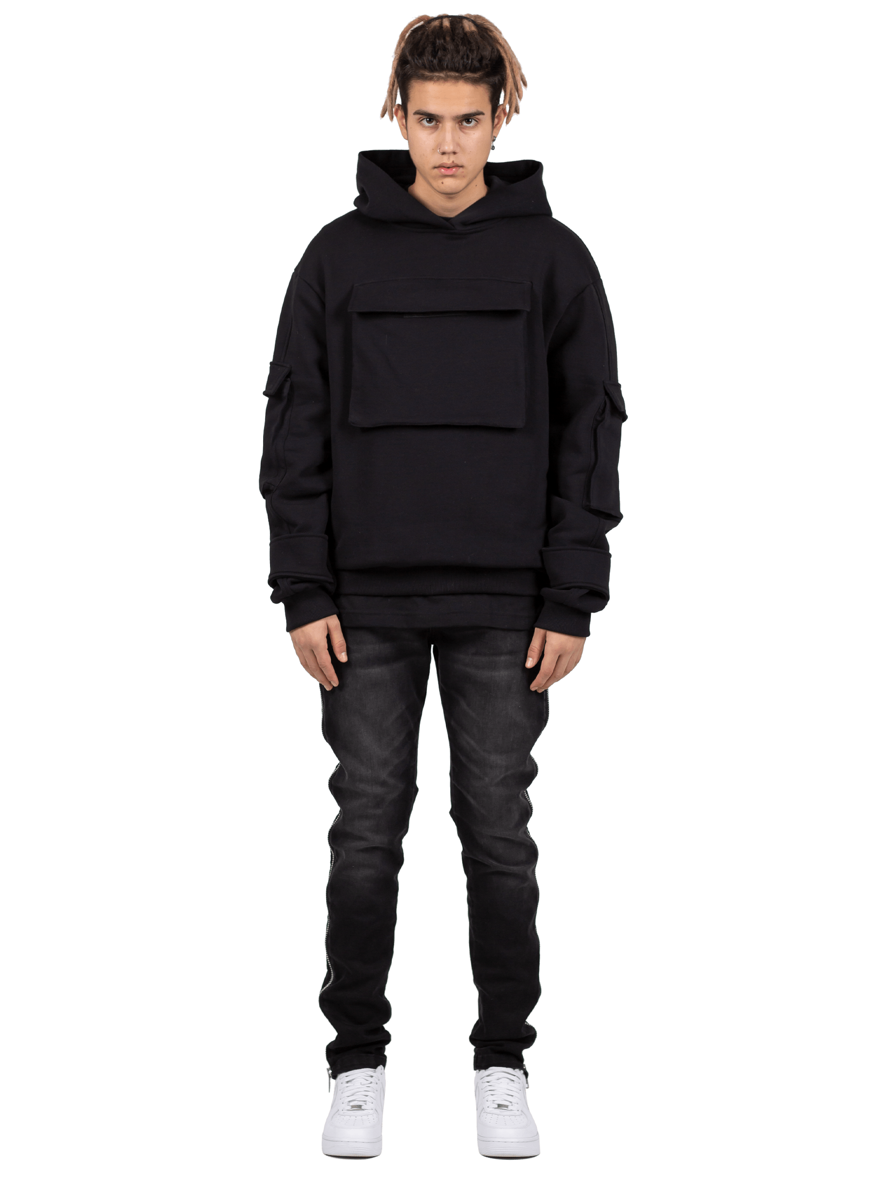 Multi Pocket Hoodie - Black