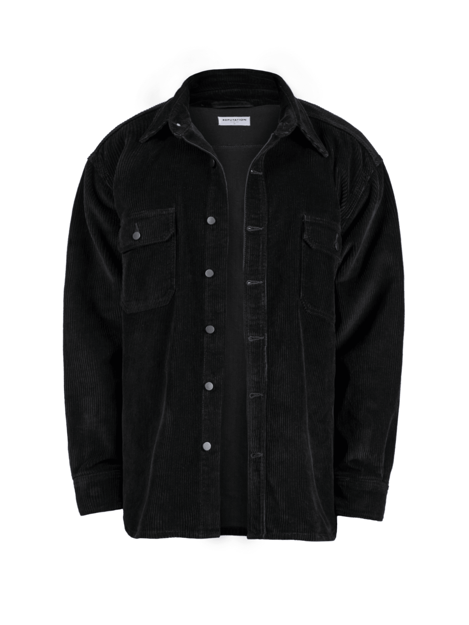 Oversized Cord Shirt - Black - Reputation Studios