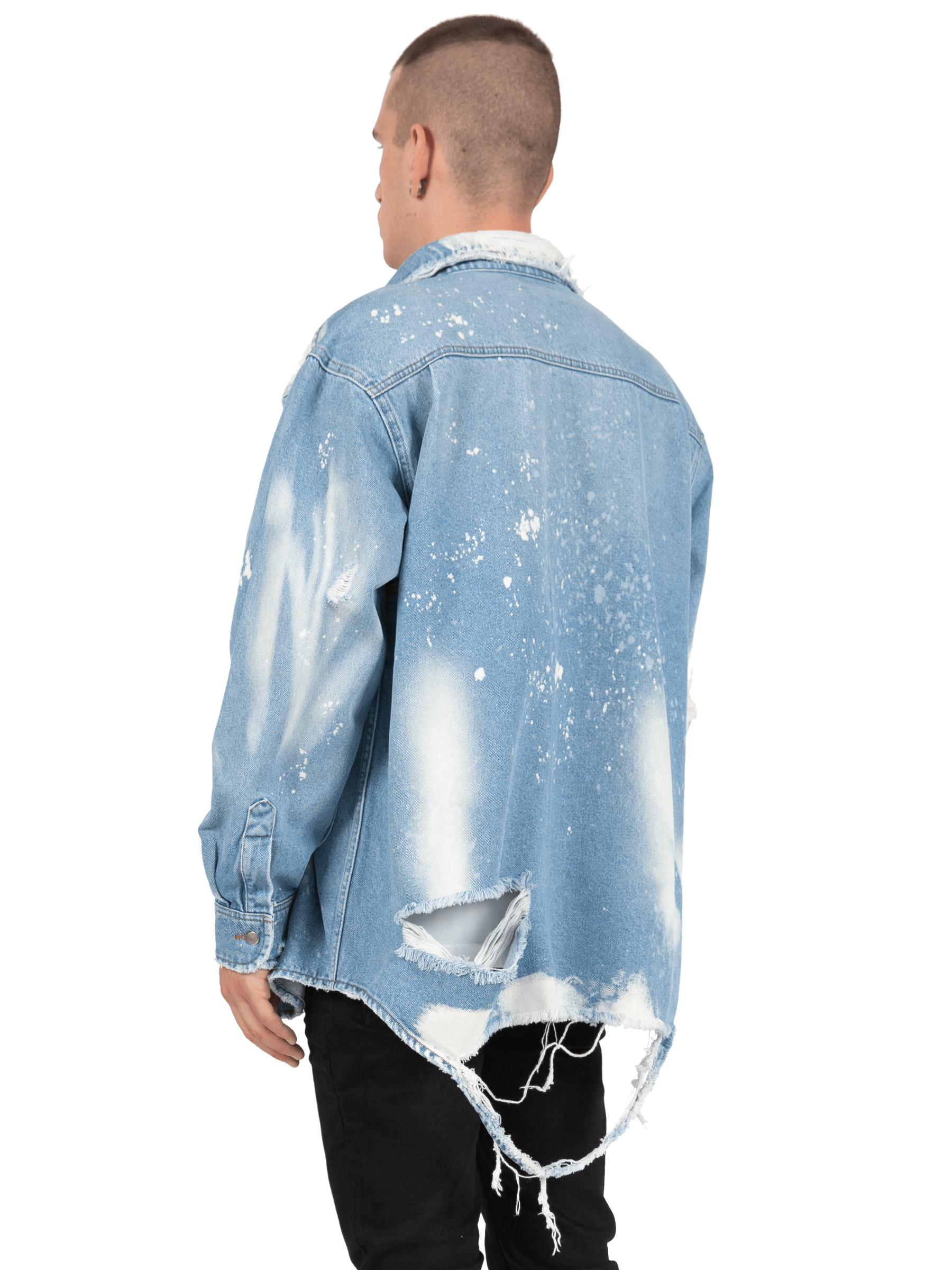 Oversized Denim Shirt - Light Stone