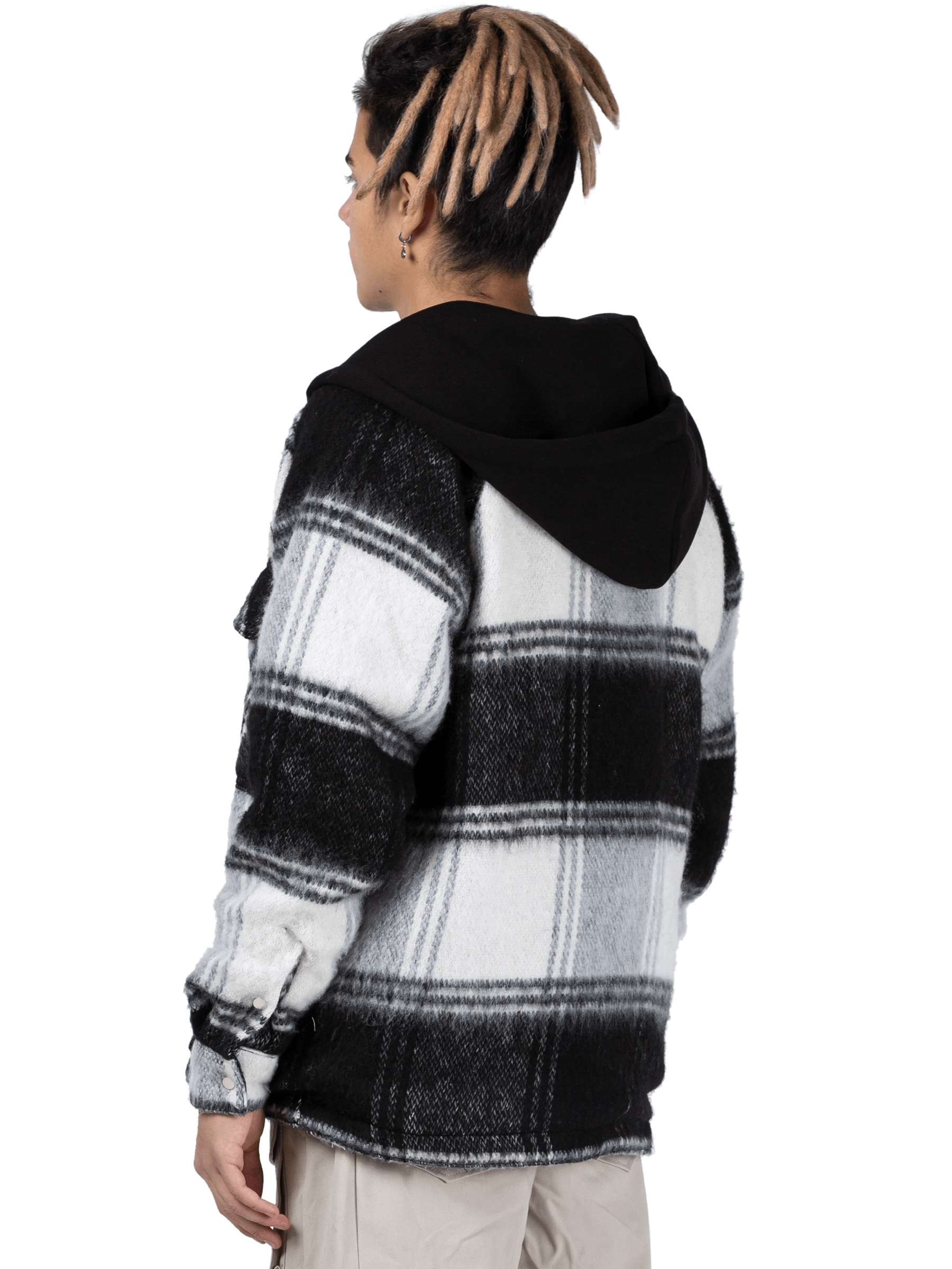 Oversized Tartan Shirt - Black