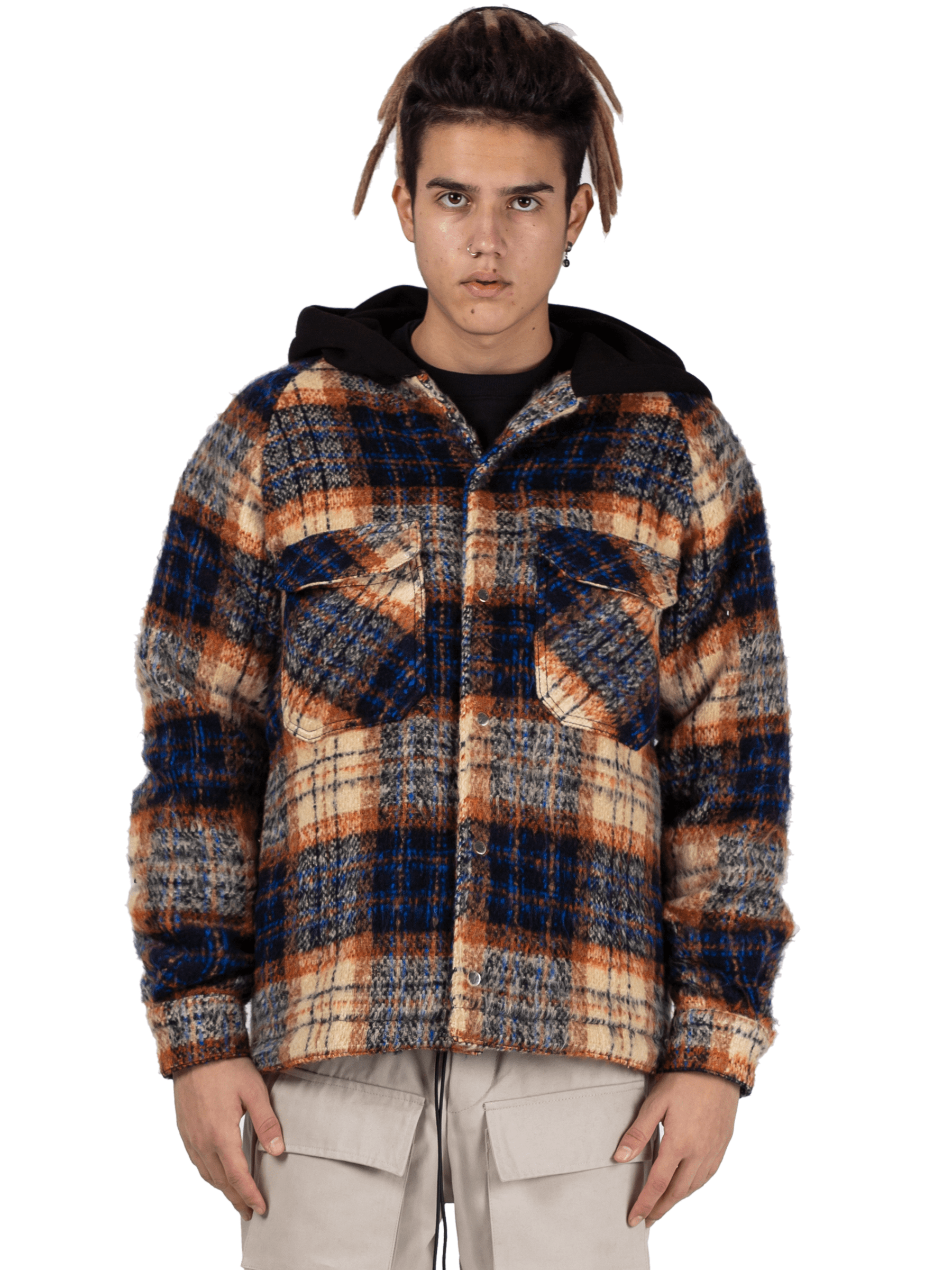 Oversized Tartan Shirt - Copper