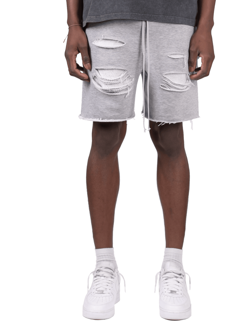 Ripped Shorts - Heather Grey