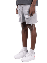 Ripped Shorts - Heather Grey