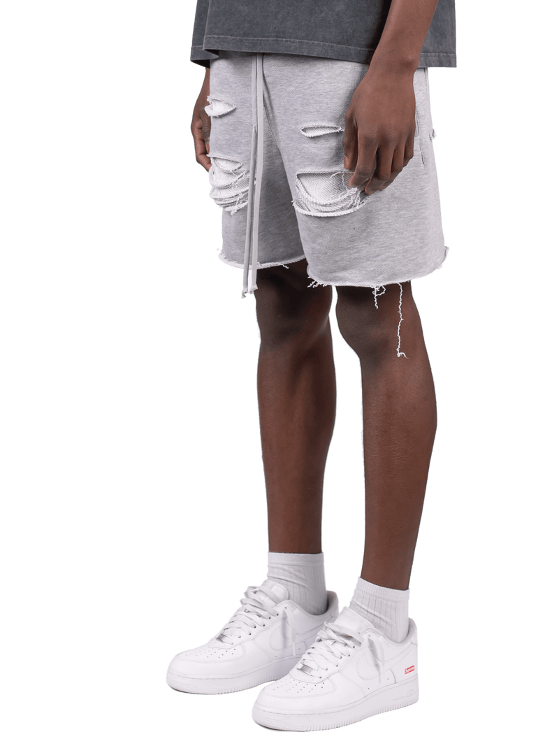 Ripped Shorts - Heather Grey