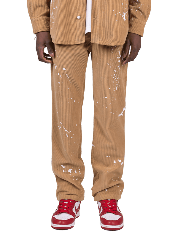 Splatter Cord Pants - Beige