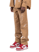 Splatter Cord Pants - Beige
