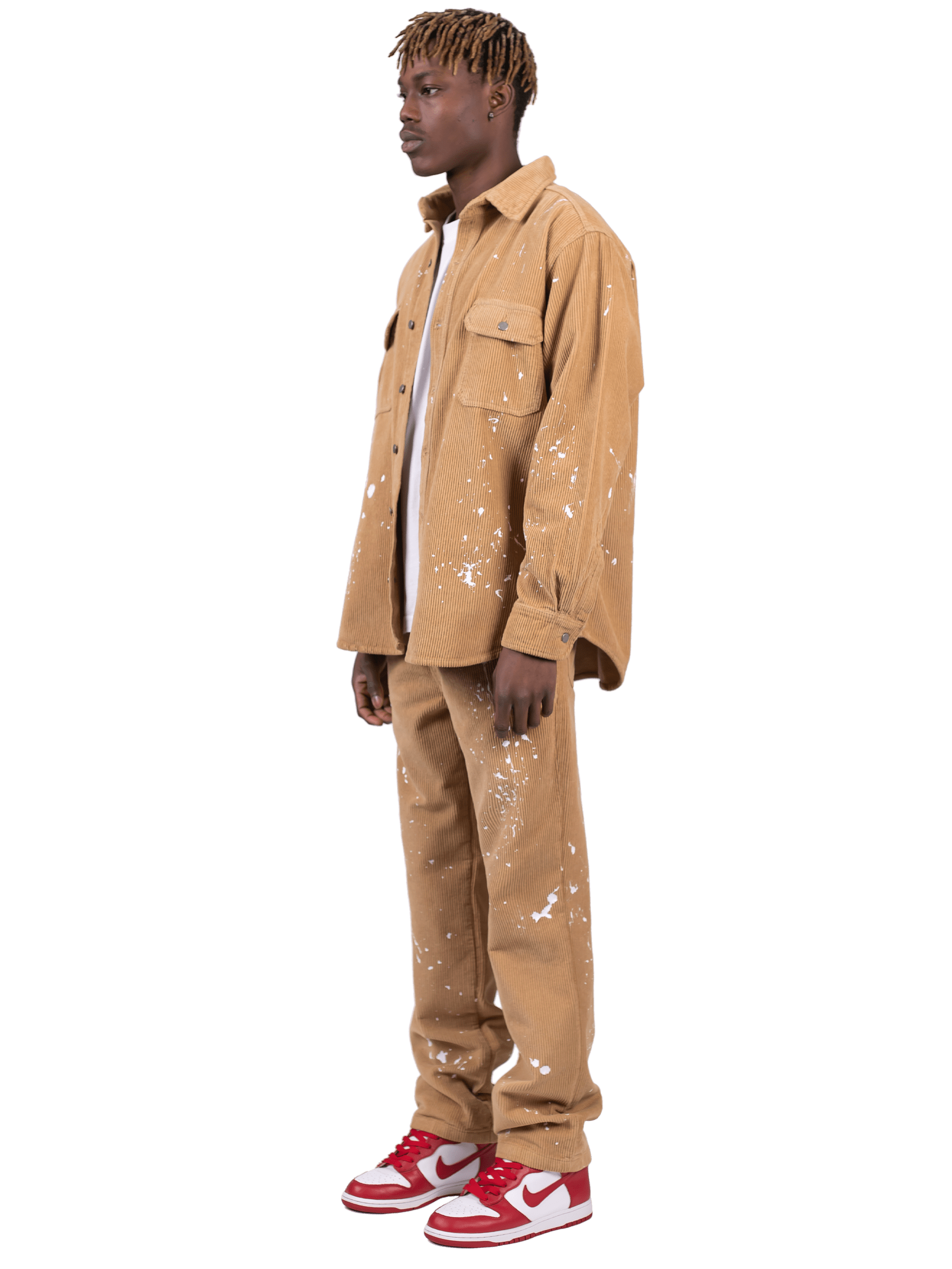 Splatter Cord Shirt - Beige