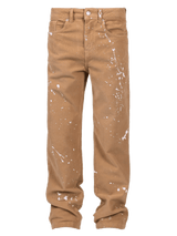 Splatter Cord Pants - Beige
