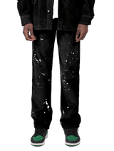 Splatter Cord Pants - Black