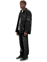 Splatter Cord Pants - Black