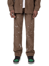 Splatter Cord Pants - Olive
