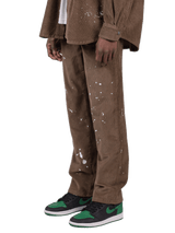 Splatter Cord Pants - Olive