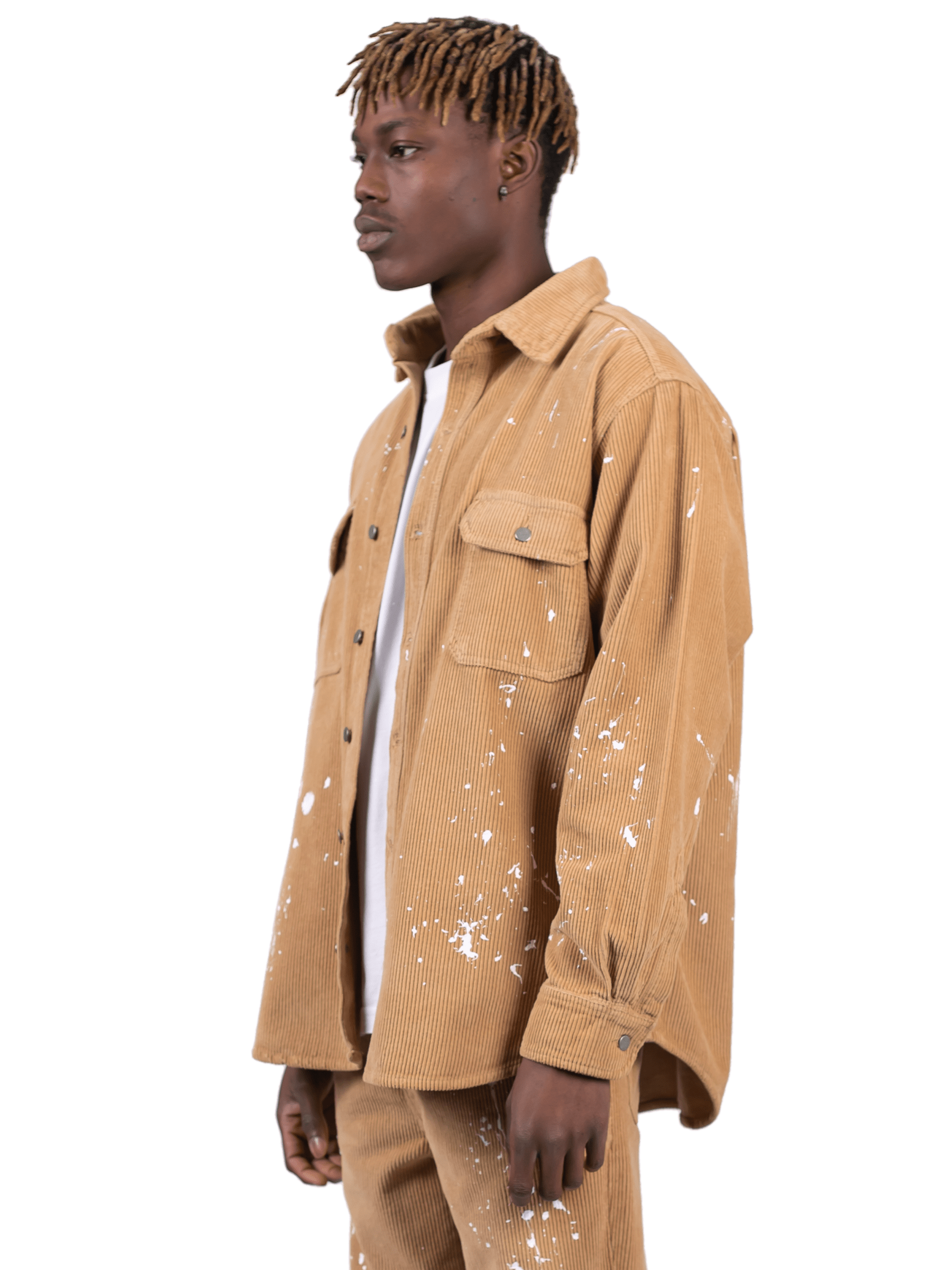 Splatter Cord Shirt - Beige