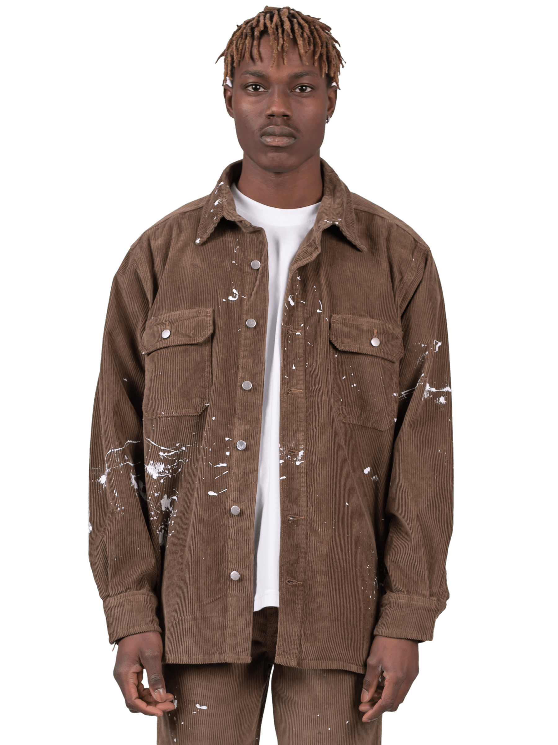 Splatter Cord Shirt - Olive