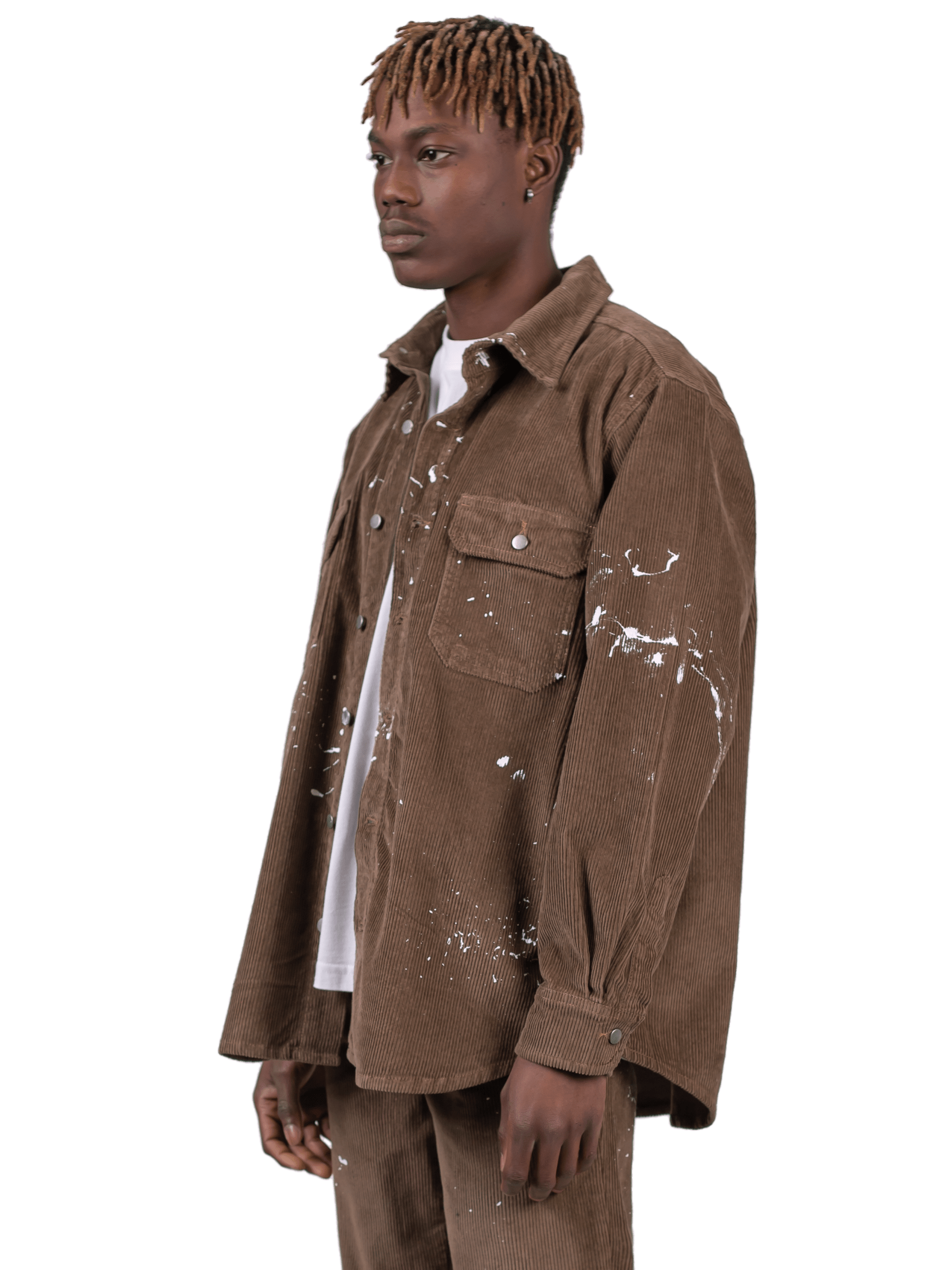 Splatter Cord Shirt - Olive