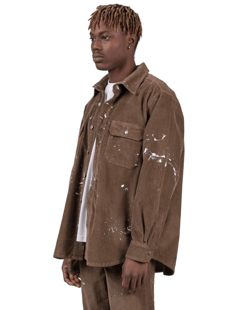Splatter Cord Shirt - Olive