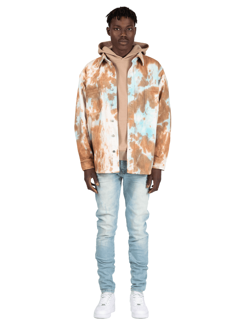 Oversized Tie Dye Shirt - Rust