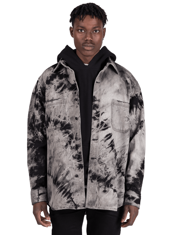 Oversized Tie Dye Shirt - Black