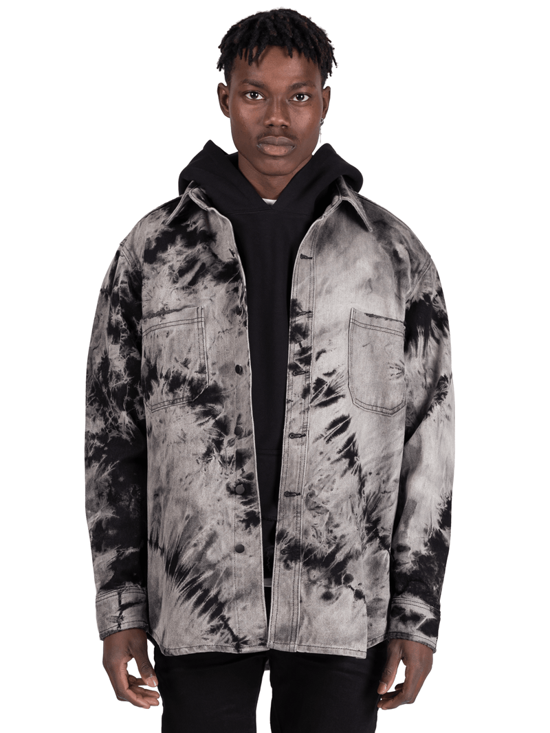 Oversized Tie Dye Shirt - Black