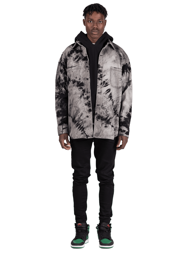 Oversized Tie Dye Shirt - Black
