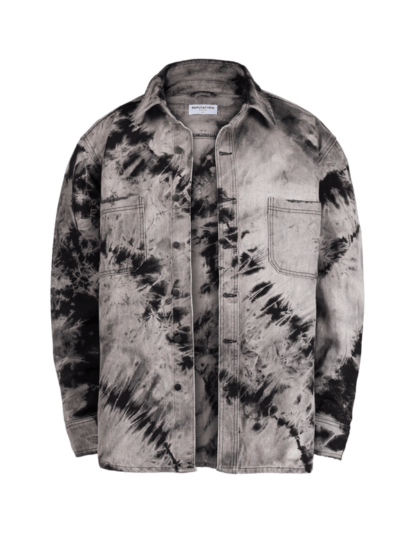 Oversized Tie Dye Shirt - Black