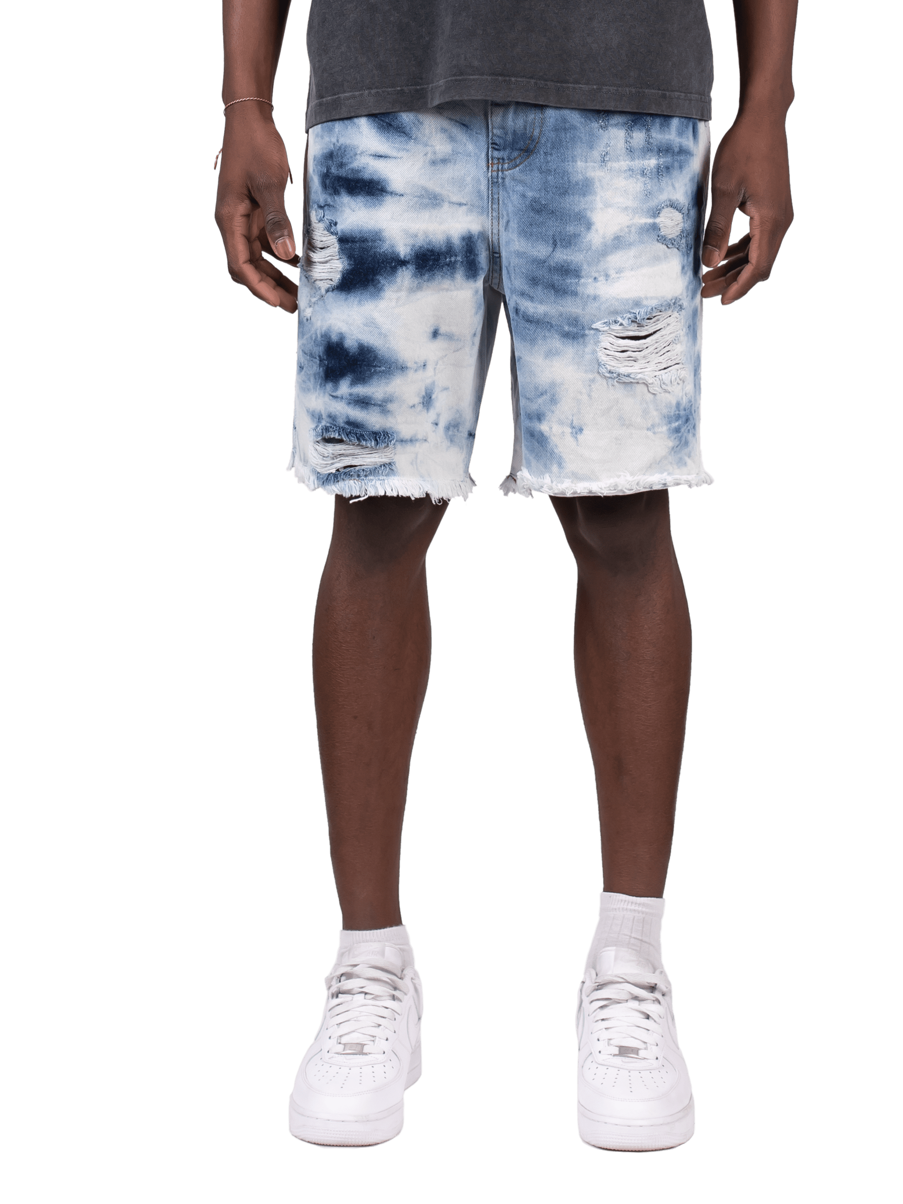 Tie Dye Shorts - Light Wash