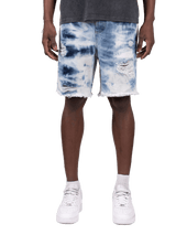 Tie Dye Shorts - Light Wash