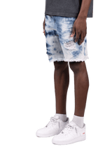Tie Dye Shorts - Light Wash